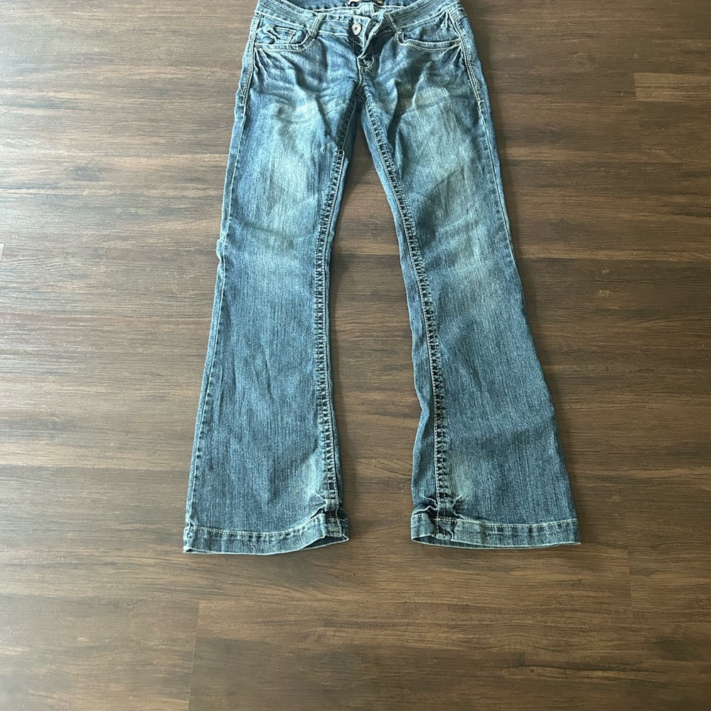 Wallflower Women's Flare Blue Jeans